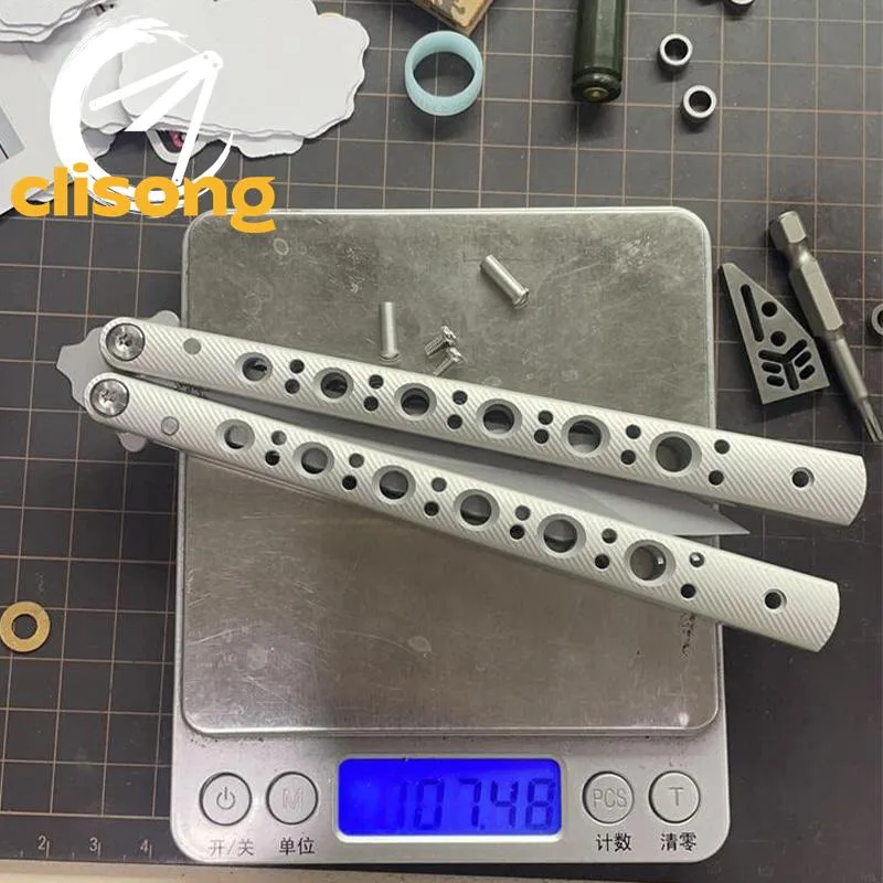 Banshu BM67 Balisong Clone 7075 Aluminum Handle with False - Image 5