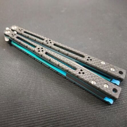 NEW HOM Bas Balisong Clone Carbon Fiber Handle with Titanium Lining - Image 3