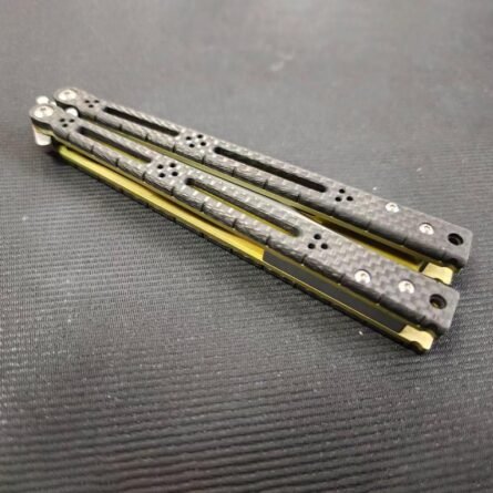 NEW HOM Bas Balisong Clone Carbon Fiber Handle with Titanium Lining - Image 5