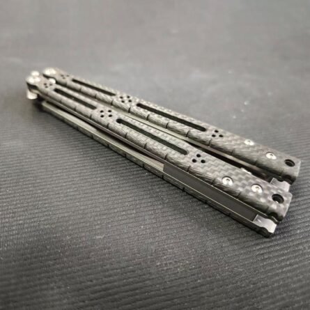 NEW HOM Bas Balisong Clone Carbon Fiber Handle with Titanium Lining - Image 6