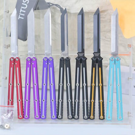 Titus Kraken V3 Grooved Edition Balisong 7075 Aluminum False Edge - Image 3