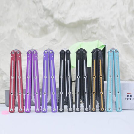 Titus Kraken V3 Grooved Edition Balisong 7075 Aluminum False Edge - Image 4