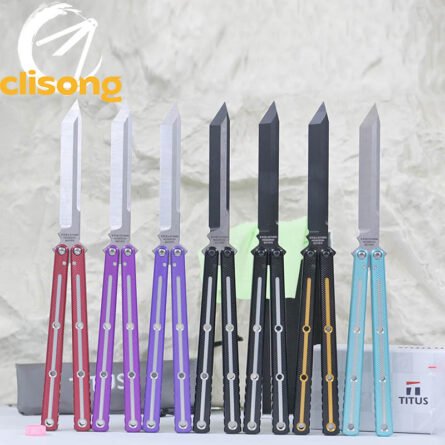 Titus Kraken V3 Grooved Edition Balisong 7075 Aluminum False Edge