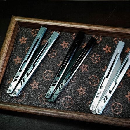 Once Original Design Alpha Bone Balisong 7075 Aluminum Alloy Handle False Edge - Image 10