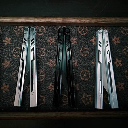 Once Original Design Alpha Bone Balisong 7075 Aluminum Alloy Handle False Edge - Image 5
