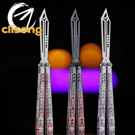 ARMED SHARK Replicant Balisong Clone Stainless Steel Handle Acrylic Scales