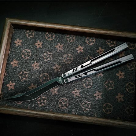 Once Original Design Alpha Bone Balisong 7075 Aluminum Alloy Handle False Edge - Image 9