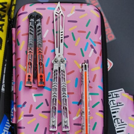 ARMED SHARK Replicant Balisong Clone Stainless Steel Handle Acrylic Scales - Image 6