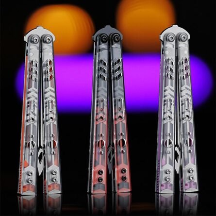 ARMED SHARK Replicant Balisong Clone Stainless Steel Handle Acrylic Scales - Image 2