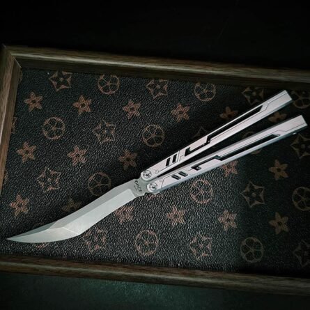 Once Original Design Alpha Bone Balisong 7075 Aluminum Alloy Handle False Edge - Image 6