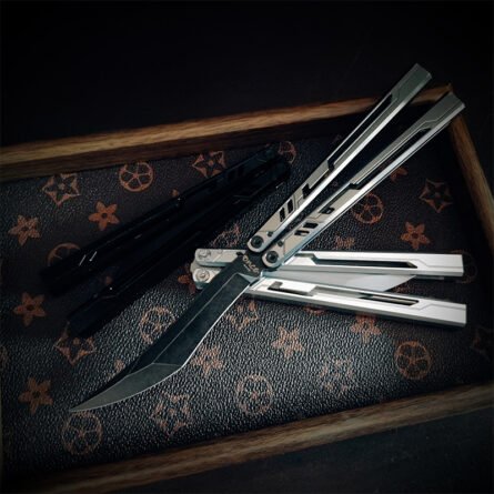 Once Original Design Alpha Bone Balisong 7075 Aluminum Alloy Handle False Edge - Image 2