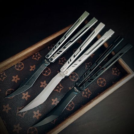 Once Original Design Alpha Bone Balisong 7075 Aluminum Alloy Handle False Edge - Image 3