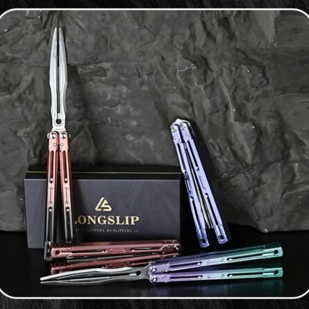 Longslip Aries Balisong 7075 Aluminum Handles & Tuning Fork Blade - Image 7
