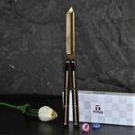 Titus Black Gold Fluted Kraken V3 Balisong False with 7075 Aluminum Handles - Image 4