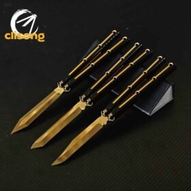 Titus Black Gold Fluted Kraken V3 Balisong False with 7075 Aluminum Handles