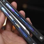 Jiegeng Colored Glaze Original Balisong Carbon Fiber & Titanium Alloy Sandwich Structure Handle - Image 5