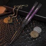 Jiegeng Colored Glaze Original Balisong Carbon Fiber & Titanium Alloy Sandwich Structure Handle - Image 6